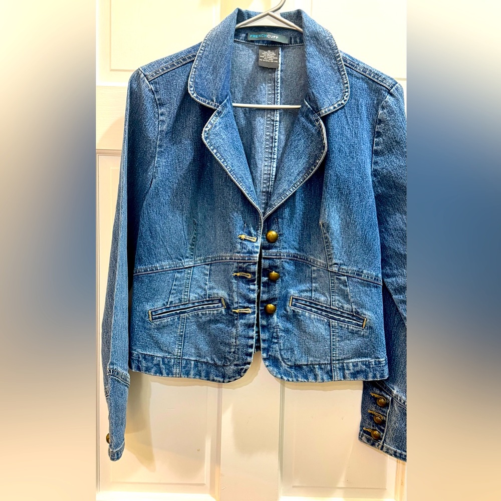 Ladie’s French Cuff stylish, classy and stunning denim jacket size M